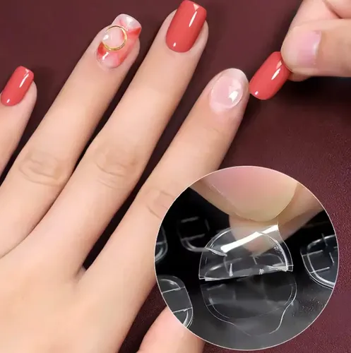 Sticker Adhesivo Nail Art Pegamento Tips Uñas Postizas Cinta Bifaz