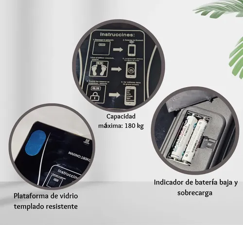 Balanza Digital Bluetooth Baño 180kg Grasa Corporal App Lcd