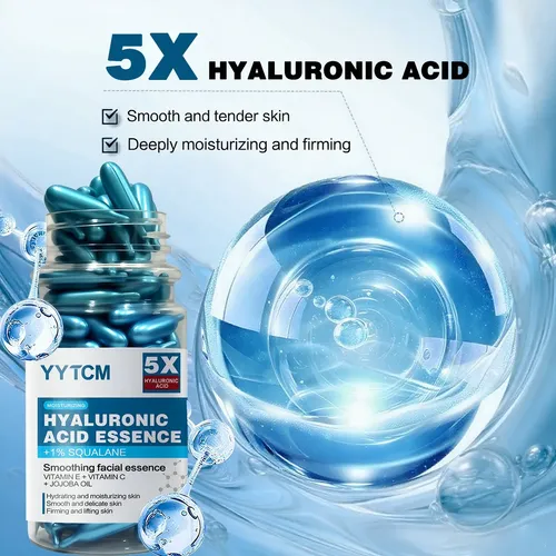 Sérum Facial De Ácido Hialurónico Yytcm, 0,4 Ml, 90 Cápsulas Todo Tipo De Piel Día/noche