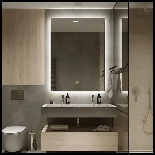 Espejo Touch Con Luz Led 60 X 80 cm Para Baño Accesorios Marco No Tiene