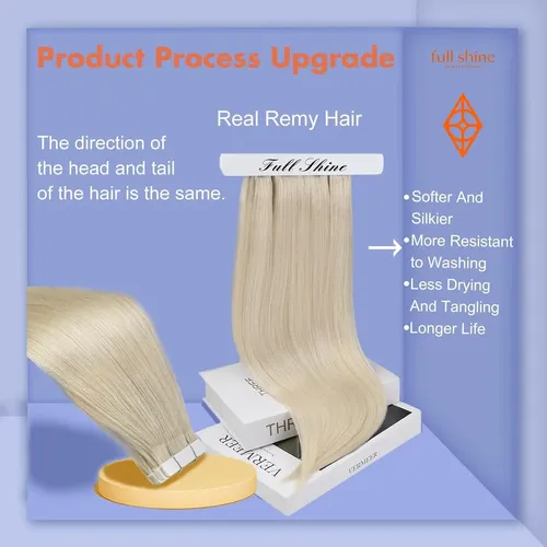 Extensiones De Cabello Con Cinta Full Shine 25 Cm Rubio
