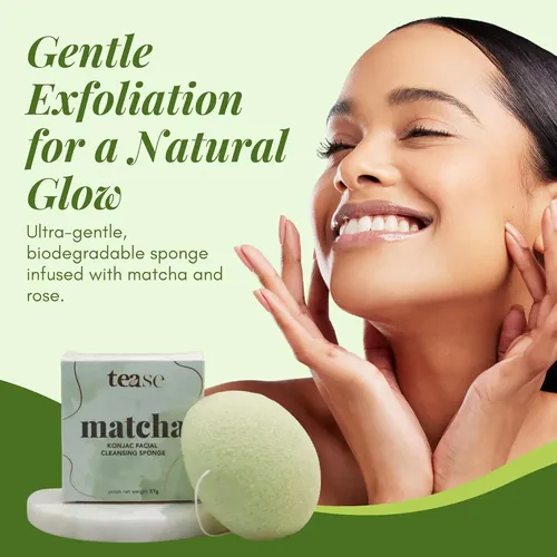 Esponja Exfoliante Facial Tease Tea De Matcha Konjac 3.81cm