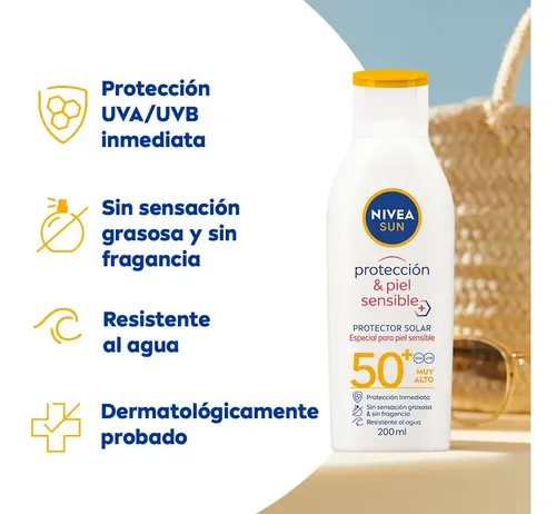 Nivea Protector Solar Protección Y Piel Sensible Fps 50 Resi