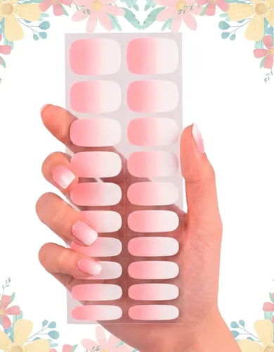 Stickers De Uñas Gel X22 Adhesivas Con Diseño Sin Lámpara Uv