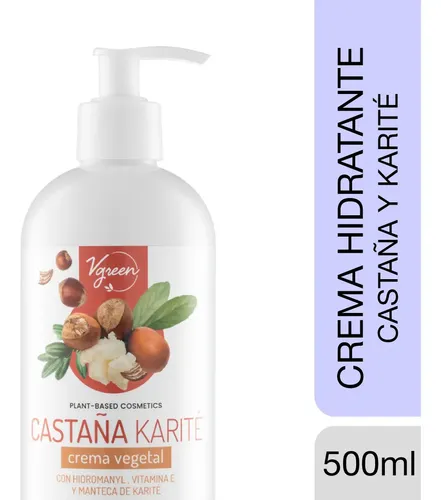 Crema Corporal Hidratante de Castaña y Karité Vgreen para Todo Tipo de Piel 500 mL