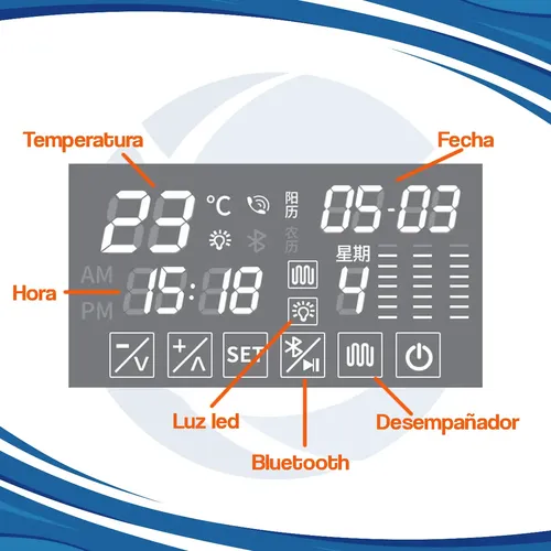 Espejo Rectangular Led Parlante Bluetooth Desempañador 90×60