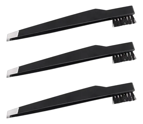 3ud Pinzas Para Cejas Pequeñas Y Ligeras Acero Carbono Negro