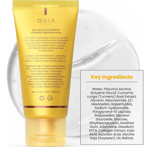 Máscara Hidratante Quia Beauty Cúrcuma 75ml – Piel Todo Tipo De Piel