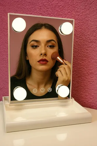 Espejo De Maquillaje Táctil Luces Led 4 Focos 3 Modos Usb