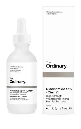 Sérum Niacinamida 10% + zinc 1% The Ordinary día/noche para todo tipo de piel de 60mL/60g +15 años