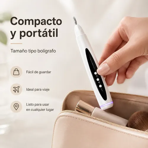 Pulidora De Uñas Eléctrica 2 En 1, Portátil, Con Lámpara Uv