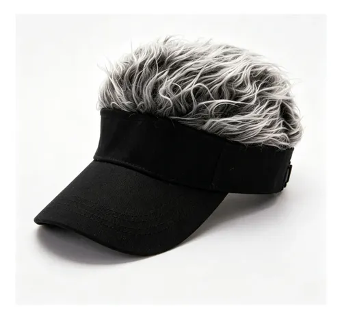 Gorra Visera Con Pelo Postizo Ajustable Deportiva Unisex Black Un
