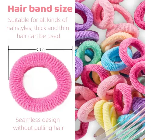 Gomas Para El Pelo Tunbao 100 Uds 2cm Colores Surtidos