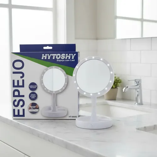 Espejo Con Luz Led Doble Cara Y Aumento