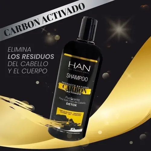 Kit Han Shampoo Acondicionador Carbon Purificante Detox 500