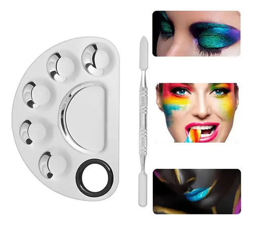 Paleta De Maquillaje De Acero Inoxidable, Paleta De Mezcla