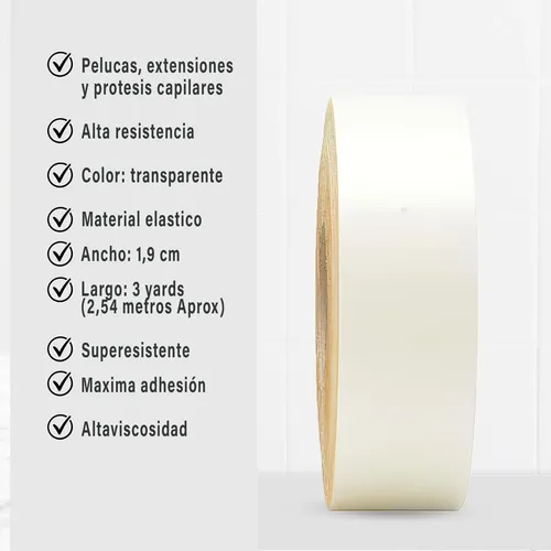 Cinta Bifaz Pegamento Pelucas Walker Tape 1.9 Cm 3 Yards