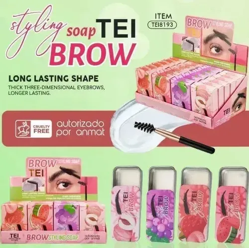 Gel Jabon Fijador Laminado Cejas Tei Frutal + Cepillo X 12gr