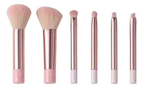 Brochas Maquillaje Largas Mini Juego 6pzas Sombra Rubor Suav