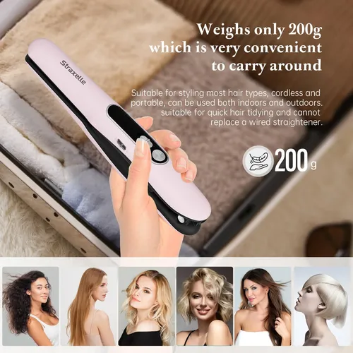 Plancha Y Rizador De Cabello Inalámbrico Mini Straxelle 5000