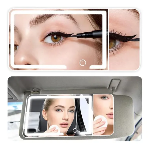 Espejo De Tocador Con Visera Solar Para Coche, Recargable, 3