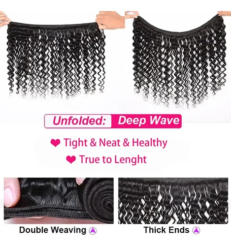 Hair Bundles Releek Deep Wave 10a, Cabello Brasileño 100% Vi
