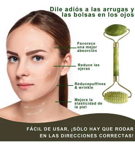 4pcs Masajeador De Jade,rodillo Masajeador Facial De Jade Y