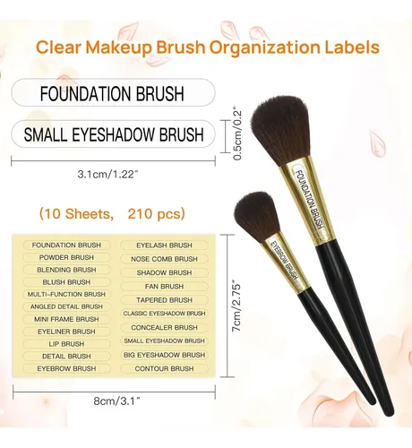 Etiquetas De Brochas De Maquillaje Hvswly 210 Piezas
