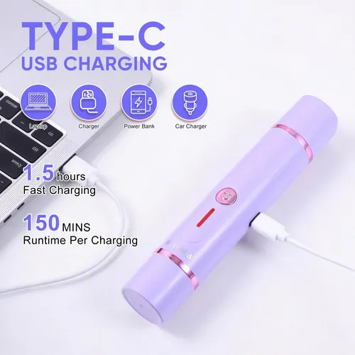 ~afeitadora Eléctrica 2 En 1 Mujer Corporal Y Facial Rosada