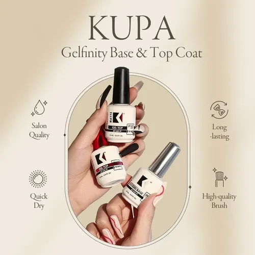 Gel De Uñas Kupa Gelfinity Soak Off Base & Top Coat 15 Ml