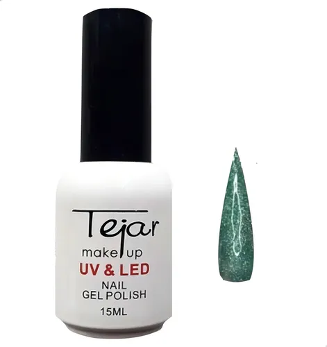 Esmalte Semipermanente Top Coat Matte Tejar Uv/ Led Color N 39 – Verde glitter