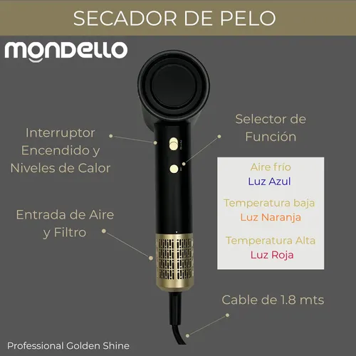 Secador Pelo Profesional Smart Bldc Ion Shine Liss Air Negro