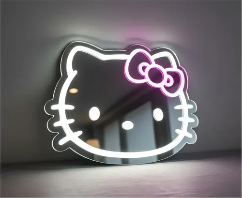 Espejo Acrílico Hello Kitty Con Iluminación Led 30x20cm