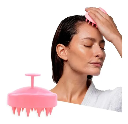 Cepillo Scalp Therapy Masajeador Cabello Cuero Cabelludo Color Rosa
