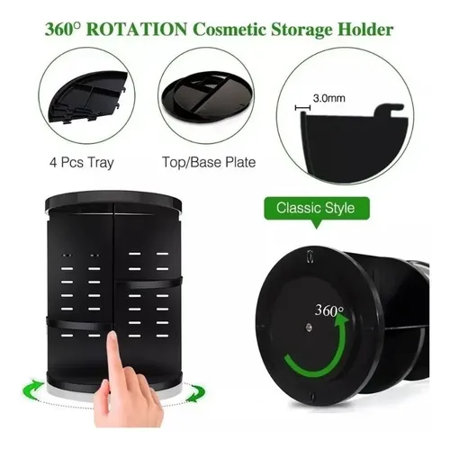 Organizador Porta Cosméticos Giratorio Multiuso Giro 360