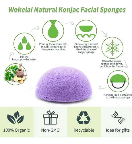 Conjunto De 6 Esponjas De Konjac Para Rostro Y Cuerpo