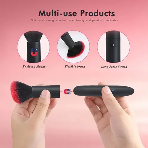 Cjwbrocha Eléctrica Maquillaje 10 Velocidades Vibracióncc Negro