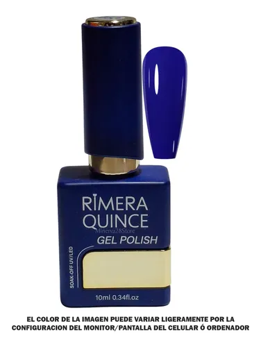 Esmalte Semipermanente Azul De 10ml Rimera Quince Rimera15