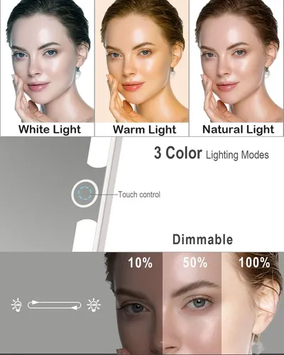Espejo De Maquillaje Recargable Lukymiro Con Luces Y Aumento