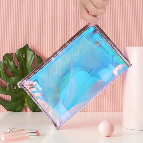 Bolsas De Maquillaje Besarme Holográficas Impermeables, 10 U