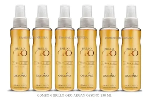 Combo 6 Brillo Oro Argan 130 Ml Brillo Y Nutrición