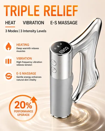Masajeador Tecser Heated Vibration Wireless Gua Sha Silver
