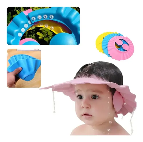 Gorro Protector Ducha Bebé Niño Ajustable Protege Ojos Ll