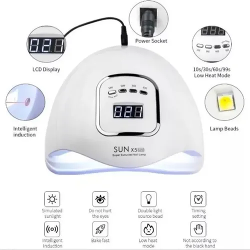 Cabina para uñas SunX5 MAX Blanca 120W Original Uv Led