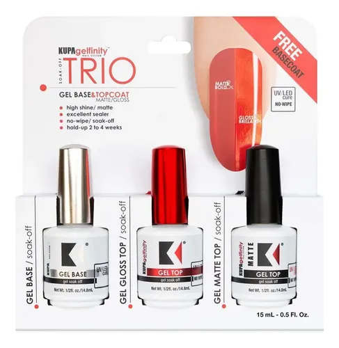 Kupa Set Gel Fusion Base Y Top Coat 3p
