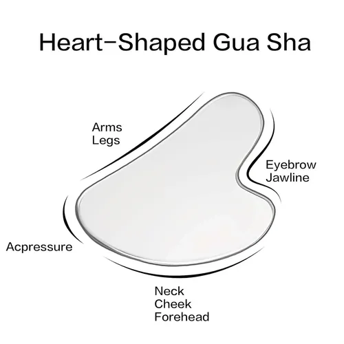 Herramienta Gua Sha Facial, Cuarzo Rosa Para Rostro Y Ojos