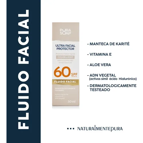 Protector Solar Facial Factor 60 Tono Light Antiage Piel Sensible Fluido