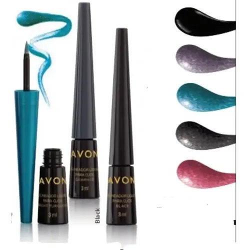 Delineador Líquido Para Ojos Impacto Y Color – Avon Color Negro Bright Black 103358 Efecto Glitter