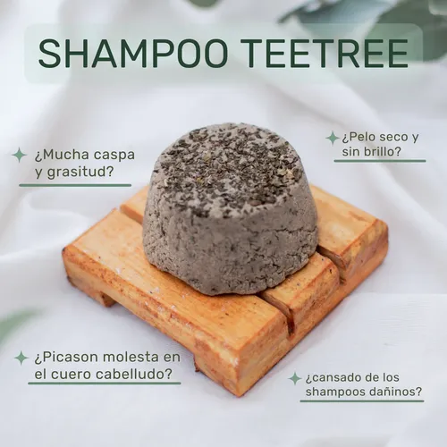 Shampoo Solido Teetree Anticaspa Artesanal, Natural Y Vegano