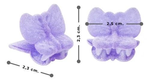 Broche De Pelo Mariposa Con Terminación Aterciopelada X 12